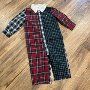 Ralph Lauren Boys Plaid Onesie